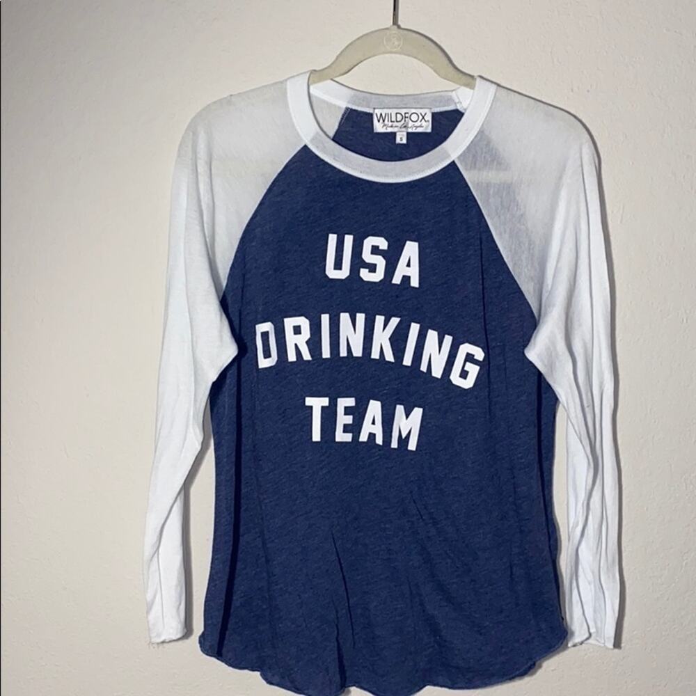 Wildfox USA Drinking team world cup long sleeve tee